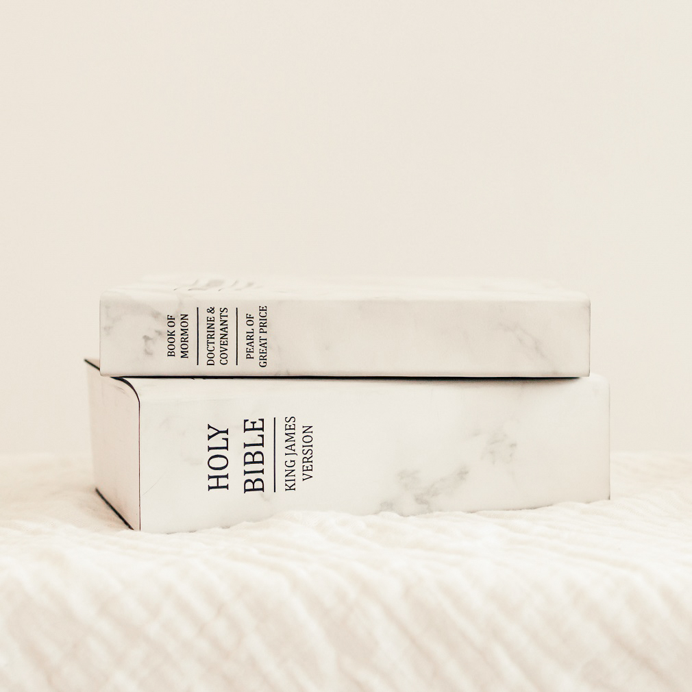 Basic Leatherette Triple - White Marble | Color LDS Scriptures in